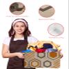1 PC Large Storage Baskets Bins Geometric Collapsible Storage Box Laundry Organizer for Closet Shelf Nursery Kids Bedroom Modern Abstract Orange Grey Farmhouse Burlap view 4
