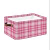 1 PC Large Storage Baskets Bins Valentine's Day Collapsible Storage Box Laundry Organizer for Closet Shelf Nursery Kids Bedroom Saint Pink Country Rustic Lattice view 1