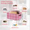 1 PC Large Storage Baskets Bins Valentine's Day Collapsible Storage Box Laundry Organizer for Closet Shelf Nursery Kids Bedroom Saint Pink Country Rustic Lattice view 2