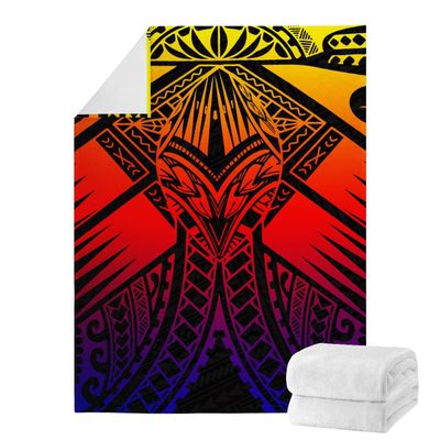 Custom Logo Super Soft Micro Plush Flannel Fleece Throw Blanket Hawaiian Blanket Polynesian Printed Custom Print Throw Blanket