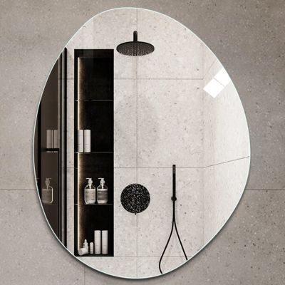 Asymmetrical Wall Mirror, Entrance Mirror for Living Room Bedroom Bathroom Entrance Hotel, Frameless Bathroom Mirror, Modern Asymmetrical Decorative Mirror (Size : 50x70cm/19.7x27.6in)