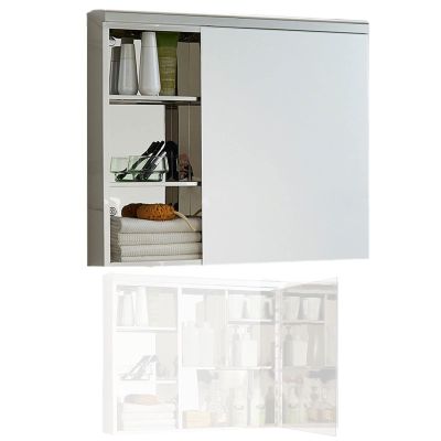 SPXMQSS Mirror Bathroom Cabinet, Stainless Steel Bathroom Cabinet Anti Corrosion and Anti Rust Bathroom Cabinets Wall Mounted Storage Integrated Cabinet Toilet Vanity Mirror A-R-60 * 60 * 13cm
