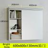 SPXMQSS Mirror Bathroom Cabinet, Stainless Steel Bathroom Cabinet Anti Corrosion and Anti Rust Bathroom Cabinets Wall Mounted Storage Integrated Cabinet Toilet Vanity Mirror A-R-60 * 60 * 13cm view 2