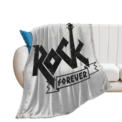 Blanket Throw Rock Music Print Flannel Warm Soft Comfortable Fluffy Plush Blankets Living Room Couch Sofa Bed Bedroom Decoration Home Decor 40"*50" 100 * 130cm