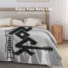 Blanket Throw Rock Music Print Flannel Warm Soft Comfortable Fluffy Plush Blankets Living Room Couch Sofa Bed Bedroom Decoration Home Decor 40"*50" 100 * 130cm view 4