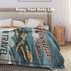 Blanket Throw Airplane in Blue Sky on Background Flannel Warm Soft Comfortable Fluffy Plush Blankets Living Room Couch Sofa Bed Bedroom Decoration Home Decor 40"*50" 100 * 130cm view 4