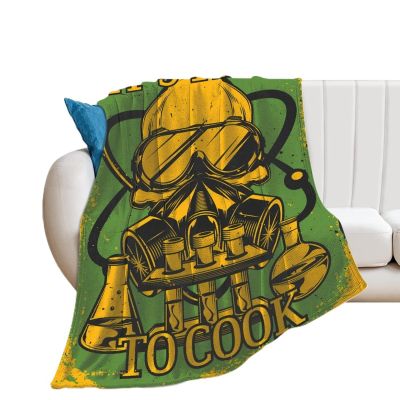 Blanket Throw A Skull with Respirator and Glasses Flannel Warm Soft Comfortable Fluffy Plush Blankets Living Room Couch Sofa Bed Bedroom Decoration Home Decor 60"*80"150 * 200cm