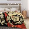 Blanket Throw Retro Poster with Beautiful Girl or Young Woman Flannel Warm Soft Comfortable Fluffy Plush Blankets Living Room Couch Sofa Bed Bedroom Decoration Home Decor 60"*80"150 * 200cm view 4