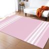European Modern Geometric Pink Stripes Area Rug, Easy Clean Carpet Washable Indoor Non-Slip Rug for Boys and Girls Nursery Bed Living Room Carpets Nursery Decor-5x7ft view 1