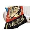 Blanket Throw Retro Poster with Beautiful Girl or Young Woman Flannel Warm Soft Comfortable Fluffy Plush Blankets Living Room Couch Sofa Bed Bedroom Decoration Home Decor 40"*50" 100 * 130cm view 1