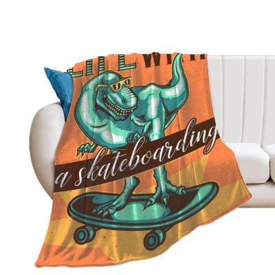 Blanket Throw Skateboarding Makes Life Better Flannel Warm Soft Comfortable Fluffy Plush Blankets Living Room Couch Sofa Bed Bedroom Decoration Home Decor 60"*80"150 * 200cm