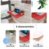 Folding Wall Mounted Workbench Drop Leaf Table, Thickened Wall Mounted Dining Table, Space Saving Floating Folding Table, Wall Mounted Folding desk for Laundry Room, Kitchen, Small Space ( Color : Red view 4