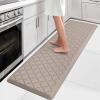 WISELIFE Kitchen Mat Cushioned Anti Fatigue Floor Mat,17.3"x60",Thick Non Slip Water Resistant Kitchen Rugs and Mats,Heavy Duty Foam Standing Mat for Kitchen,Floor,Home,Office,Desk,Sink,Laundry, Khaki view 1