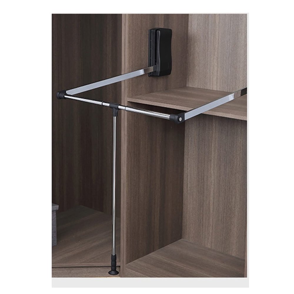 CHALKE Closet Rail Hanging Rod,Lift/Pull Down Bedroom Single Hanger,for Hanging Clothes Closet Lift Rail Organizer Storage System,Garment Organizer, Load Capacity 20 Kg (Size : 930-1250mm)