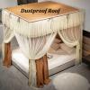 Bed Canopy Deluxe Hollowed Out Bed Canopy with Bracket, Four Season Double-Layer Bed Curtain Mosquito Net is Used for Single Double Bed, Easy to Assemble (Color : Purple 1, Size : 200x220x200cm) view 4