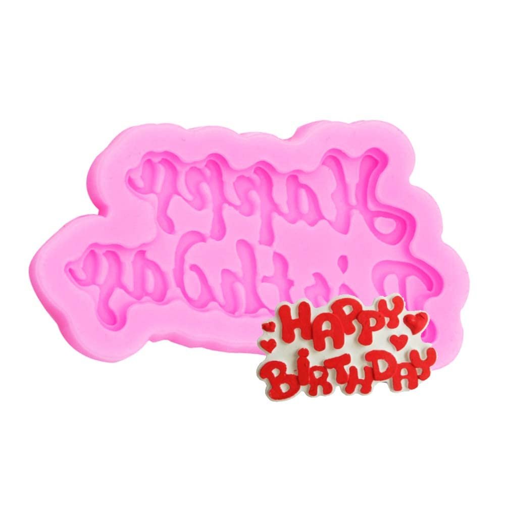 RELAND SUN Happy birthday Silicone mold children chocolate sugar cake mold DIY soap mold