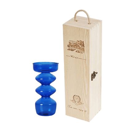 Acever Glass Vase Wood Wine Box for Home Dcor Birthday Wedding Christmas New Year Valentines Day