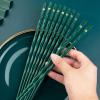 5 Pairs Food Grade Polymer Laser Engraving Japanese Chopsticks, Squared Edge Non-Slip Reusable Sushi Sticks Hashi Handmade Christmas Gift (Five pairs antique chopsticks) view 3