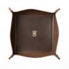 USA Handmade Premium Leather Valet Tray, Folds Flat! Dice Rolling Basket and Organizer with Brass Snaps (Brown Gold, Large) view 1