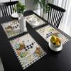 Easter Placemats for Dinning Table Set of 4 Burlap Kitchen Place Mats Waterproof Cloth Table Mats, Easter Egg Bunny Ear Leopard Pink Plaid Indoor Outdoor Placemats Easy Clean Dinner Decor 13x19 view 1