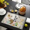 Easter Placemats for Dinning Table Set of 4 Burlap Kitchen Place Mats Waterproof Cloth Table Mats, Easter Egg Bunny Ear Leopard Pink Plaid Indoor Outdoor Placemats Easy Clean Dinner Decor 13x19 view 4
