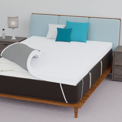 ZenWave 3" King Size Gel Memory Foam Mattress Topper with CopperCell, Washable Cover, Infused with Calming Hemp Extract and Cooling Copper, CertiPUR-US Certified
