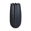 Tulip Shaped Ceramic Modern Floral Vase - Tall Black Flower Pot Home Decor 6" Wide x 15" High view 2