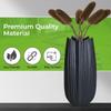 Tulip Shaped Ceramic Modern Floral Vase - Tall Black Flower Pot Home Decor 6" Wide x 15" High view 3