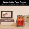 100 Pack Standing Paper Picture Frames 4x6,Cardboard Photo Frame with Easel,Paper Photo Frame Cards,Gallery Frames Bulk For Mother's Day Father's Day Graduation Birthday Wedding Classroom Craft DIY,Black view 2