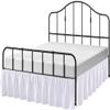 White Ruffle Bed Skirt with 14" Drop -Split Corners 800 Thread Count Cotton,Gathered Style with Platform Three Sided Coverage Dust Ruffle Bed Skirt-RV King(72"X 80") White Bed Skirt view 2