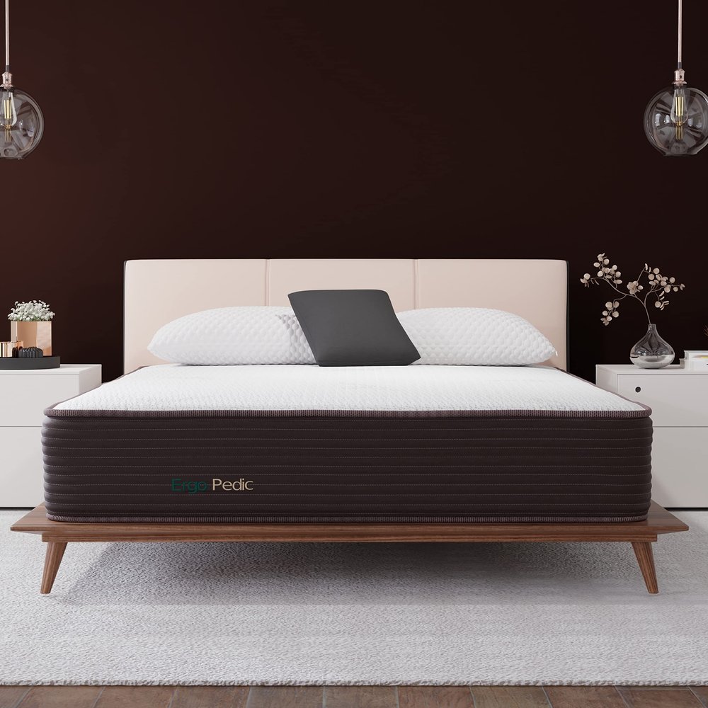 ERGO-Pedic CopperCloud 12" Twin Size Hybrid Mattress (Plush), Gel Memory Foam Mattress Infused with Cooling Copper, CertiPUR-US Certified