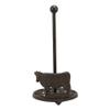 Set Of 1 Cast Iron Rustic Holstein Cow With Scroll Art Kitchen Paper Towel Holder Stand view 1