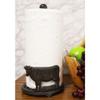 Set Of 1 Cast Iron Rustic Holstein Cow With Scroll Art Kitchen Paper Towel Holder Stand view 2