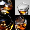 PRELGOSP Rolling Whiskey Glasses, Old Fashioned Tilted Whiskey Glasses, Unique Tumbler Spinning Wine Glasses Perfect for a Variety of Spirits, Malts, Highballs and Cocktails,4pcs view 4