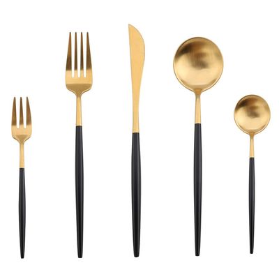 Black Gold Silverware Set for 8 Premium 18/10 Stainless Steel Flatware Set 40 Piece Modern Cutlery Utensils Knifes Forks and Spoons Tableware Set for Home Kitchen Restaurant Wedding