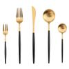 Black Gold Silverware Set for 8 Premium 18/10 Stainless Steel Flatware Set 40 Piece Modern Cutlery Utensils Knifes Forks and Spoons Tableware Set for Home Kitchen Restaurant Wedding view 1