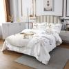 Erosebridal Kawaii Snowman King Quilt Toddler Cute Snowman Coverlet Set White Snowflake Floral Bedding Set Snow Print Bedspread Set Brown Cartoon Style Bedroom Decor Lightweight 3pcs view 2