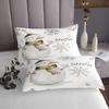 Erosebridal Kawaii Snowman King Quilt Toddler Cute Snowman Coverlet Set White Snowflake Floral Bedding Set Snow Print Bedspread Set Brown Cartoon Style Bedroom Decor Lightweight 3pcs view 3