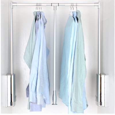 Pull Down Closet Rod, Aluminum Adjustable Closet Pull Down Rod Hanger, Closet Hanger Rail with Telescopic Handle and Mounting Hardware, 30kg Weight Capacity (Size : 830-1150mm)