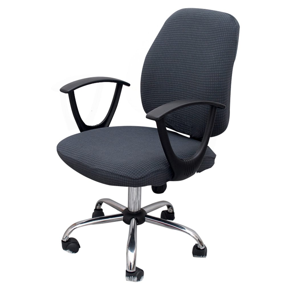 VIKAUL Office Chair Slipcovers Split Computer Chair Cover Universal Rotating Stretch Chair Protector Waterproof Chair Seat Cover for Home Company Bedroom, Set of 4,Dark Gray