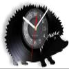 Music Vinyl Wall Clock 12Inch Hedgehog Animal Wildlife Silhouette Vinyl Record Wall Clock Woodland Vinyl Disk Crafts Clock Wall Art Nursery Decor view 2