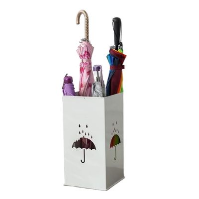 Umbrella Holder Umbrella Rack Metal Umbrella Stand Square Umbrella Holder Space Saving Organizer Stand Umbrella Rack For Entryway Office Umbrella Holder Indoor ( Color : White , Size : 20*20*40cm )