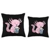 Axolotl Boba Tea Anime Bobalotl Bubble Kawaii Milk Tea Throw Pillow view 3