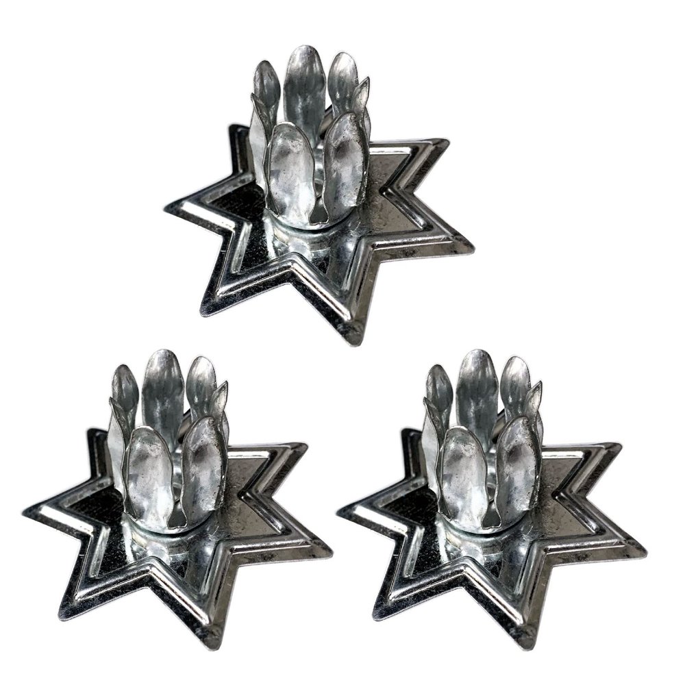 48 PCS Silver Metal 7 Star Household Candle Holder 2.75" Wide Wicca, Pagan & Magick