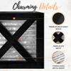 Autumn Alley Barn Door Square Farmhouse Tissue Box Cover in Black and Galvanized Farmhouse Bathroom Accessories Rustic Bathroom Dcor Tissue Holder | Wood Galvanized Tissue Box Cover view 3