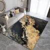 Luxury Black Gold Marble Area Rug, Modern Golden Swirl Art Decorative Rug, with Anti-Slip Easy Clean Carpet for Living Room Bedroom Kitchen Dining Room Home Office Floor Rug-5.3x8ft view 4