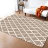 Geometric Beige Moroccan Pattern Area Rug, Indoor Non-Slip Kids Rugs, Machine Washable Breathable Durable Carpet for Front Entrance Floor Decor-5.3x8ft view 1