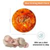 Famrhouse Wall Clock Merry Christmas View of The Planet Jupiter Wooden Wall Art Hanging Clock Round Silent Xmas Holiday Rustic Battery Operated Wooden Clock for Living Room Kitchen Bedroom 10" view 2