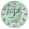 Famrhouse Wall Clock Time Spent With Family Is Worth Every Second Wooden Wall Art Hanging Clock Round Silent Country Rustic Battery Operated Wooden Clock for Bedroom Laundry Room Living Room 15-Inch view 1