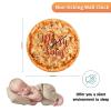 UFunhome 10" Silent Non Ticking Christmas Wall Clock for Living Room Decor Fast Food Cheese Pizza Merry Christmas Xmas Home Decoration Wooden Clock for Office, Kitchen, Bedroom, Restaurant Gift view 2